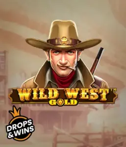  Meet the daring sheriff of "Wild West Gold," a thrilling slot game by Pragmatic Play. The image shows a determined sheriff with a sheriff’s badge, framed by a sun-baked Old West town backdrop. The game's title is prominently displayed in a stylized font, accentuating the Wild West adventure theme. 