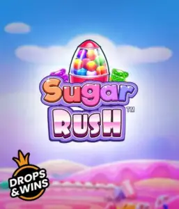 Enjoy the sweet world of Sugar Rush by Pragmatic Play, with a colorful candy dispenser on a whimsical candy landscape. This graphic portrays the fun and excitement of the game, adorned with bright candies and charming typography. Great for candy lovers, offering a delightful gaming experience. 