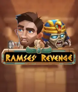 Dive into the ancient world of Ramses' Revenge slot by Relax Gaming, showcasing a startled explorer and a fierce mummy amid an Egyptian tomb backdrop. This image captures the drama of tomb exploration, ideal for those interested in historical adventures, offering a captivating gaming experience. 